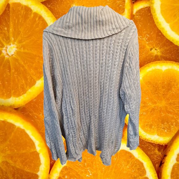 Jeanne Pierre Women's Beige Long Sleeve Cable Knit Cotton Sweaters Size 3X - Picture 3 of 9